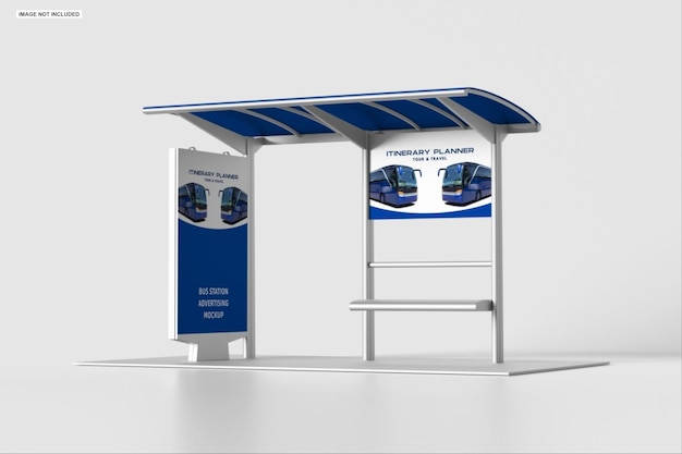 PSD maqueta de publicidad de la estación de autobuses