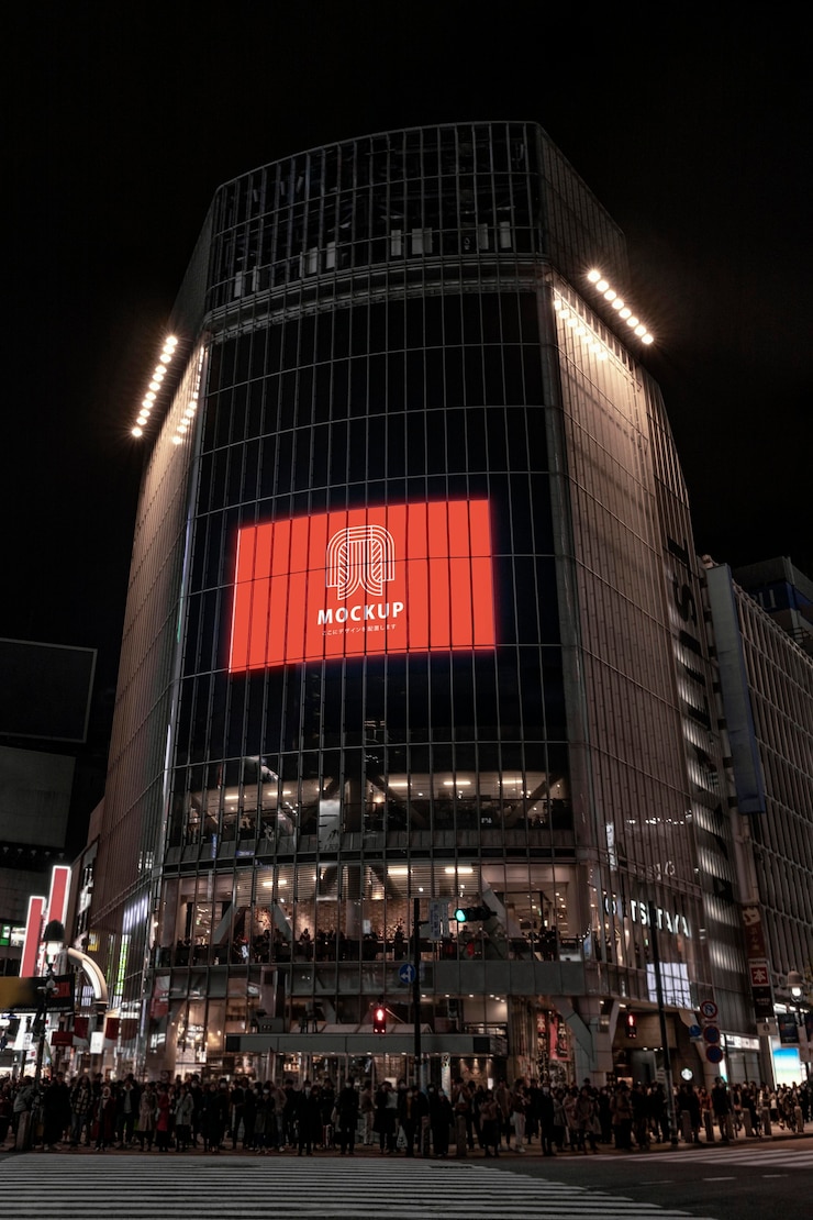 PSD maqueta de publicidad exterior de japón