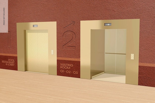 PSD maqueta de puertas de ascensor