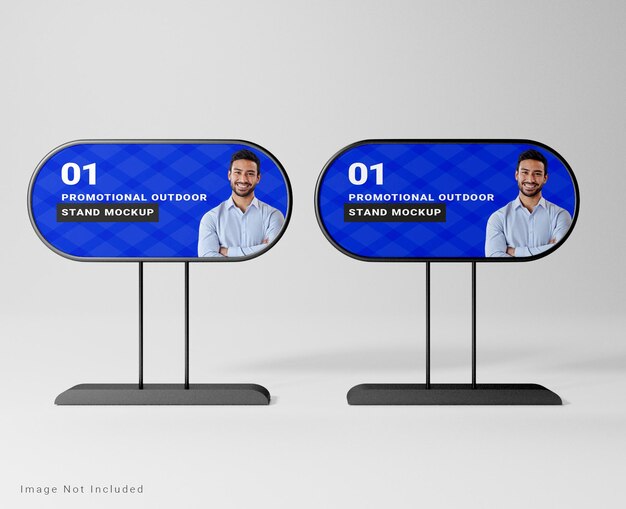 Maqueta de puesto al aire libre para publicidad promocional