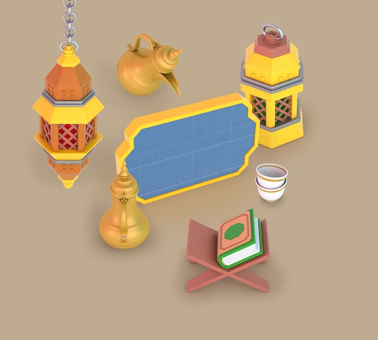 PSD maqueta de ramadán