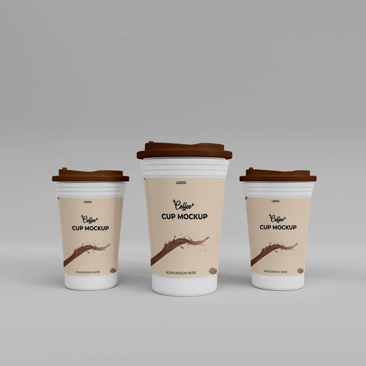 Maqueta realista 3D de taza de café