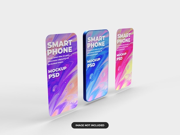 maqueta realista de teléfono inteligente minimalista para presentación de diseño y publicidad de interfaz de usuario