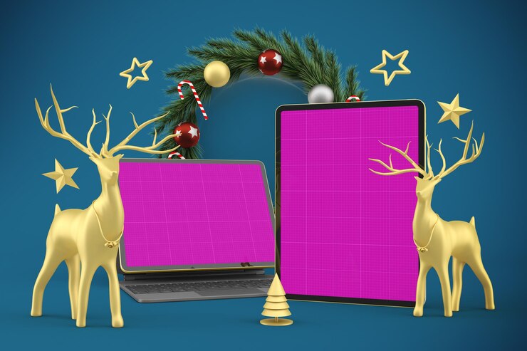 PSD maqueta receptiva de navidad