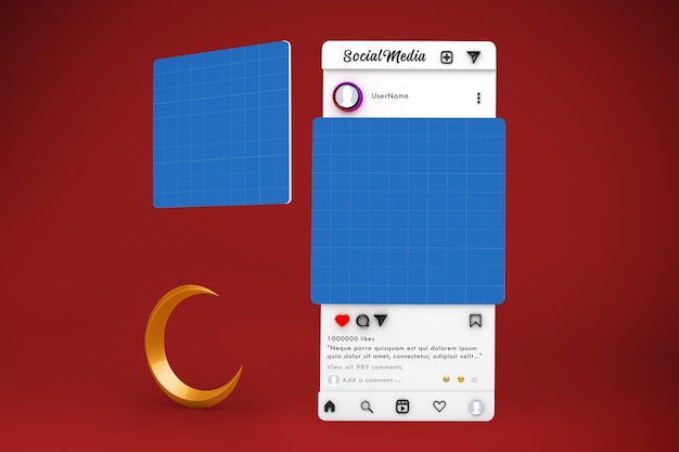 Maqueta de redes sociales de Ramadán