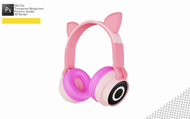 Maqueta de renderizado 3d de auriculares desain untuk produk