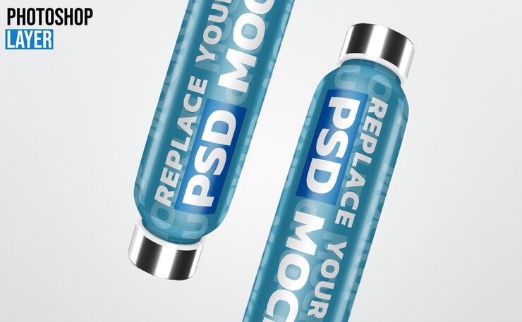 PSD maqueta de renderizado de vasos