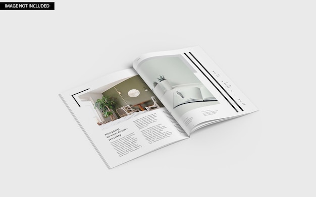 maqueta de revista abierta