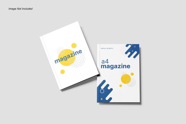 Maqueta de revista con diseño geométrico minimalista