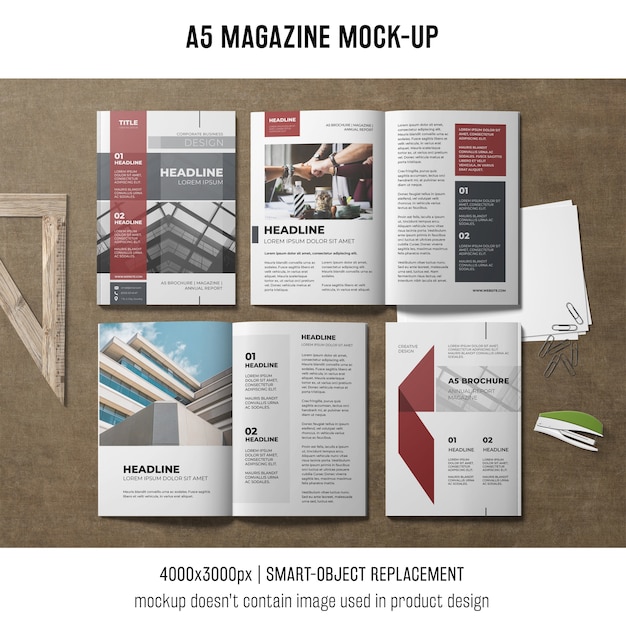 Maqueta de la revista en formato A5
