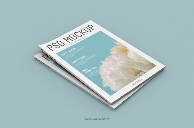 PSD maqueta de revista realista editable fácil de alta calidad cambiable