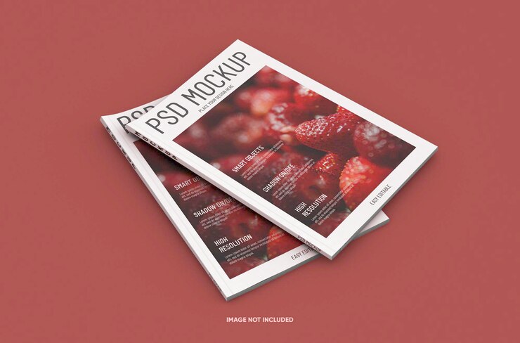 Maqueta de revista realista editable fácil de alta calidad cambiable