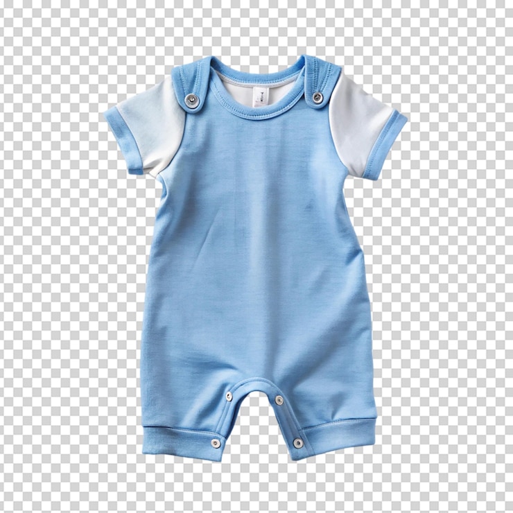 PSD maqueta de romper de bebé azul con fondo blanco aislado