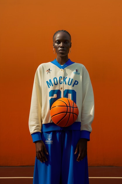 Maqueta de ropa de baloncesto