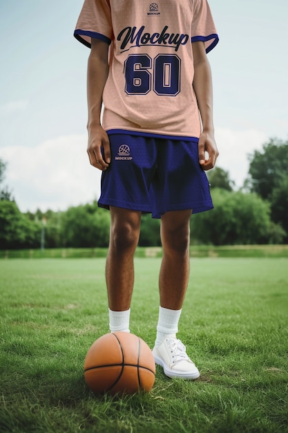 Maqueta de ropa de baloncesto