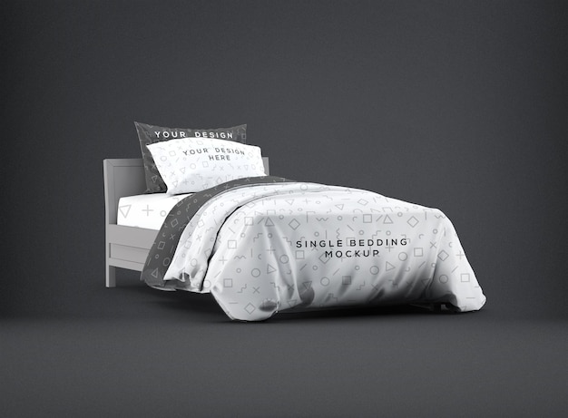 maqueta de ropa de cama individual