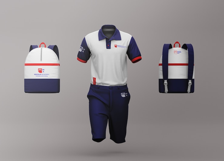PSD maqueta de ropa y mochila escolar