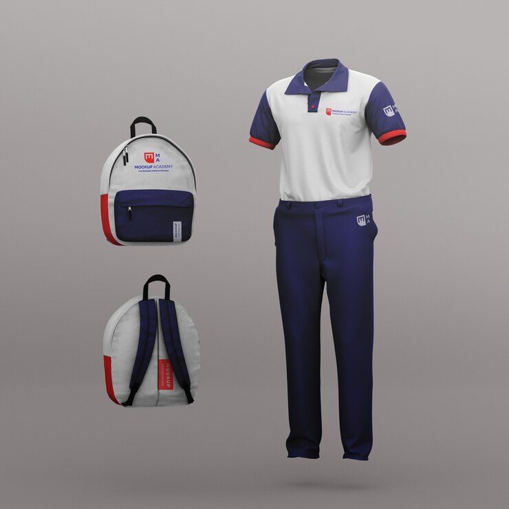 PSD maqueta de ropa y mochila escolar