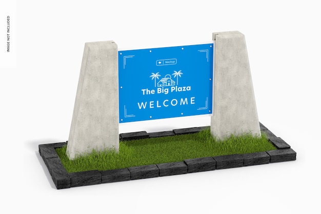 Maqueta de señal de entrada de bienes raíces, perspectiva