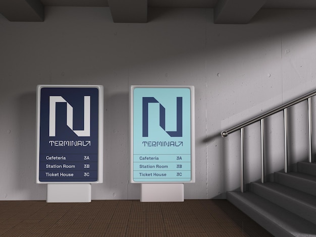 Maqueta de señalización subterránea del metro