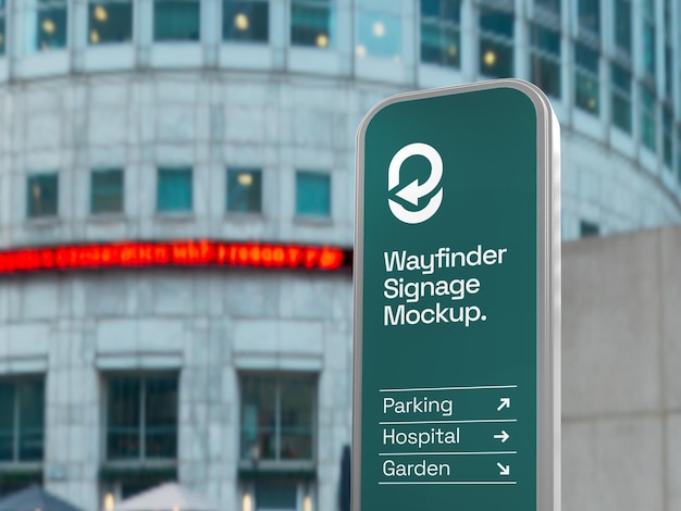 Maqueta de señalización de Wayfinder para exteriores