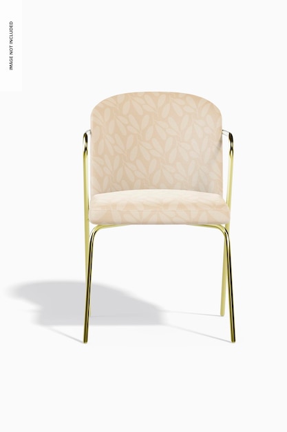 Maqueta de Silla Contemporánea con Patas de Acero, Vista Frontal