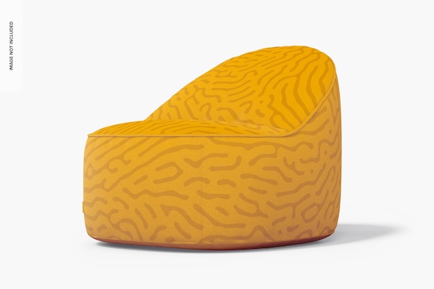 Maqueta de silla lounge bean bag, vista derecha