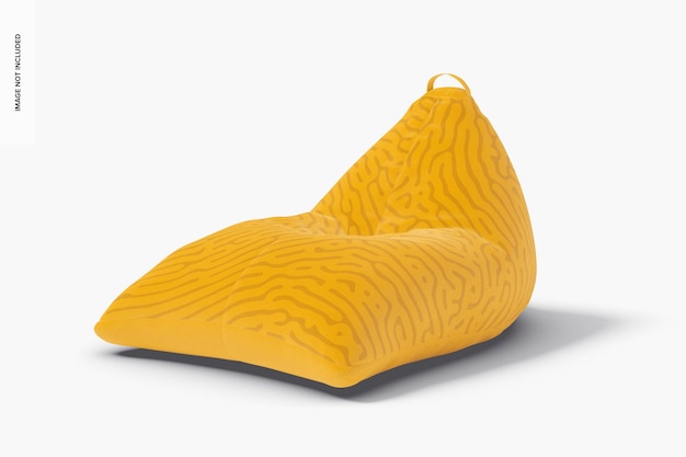 Maqueta de Silla con Puf Triangular, Vista Derecha