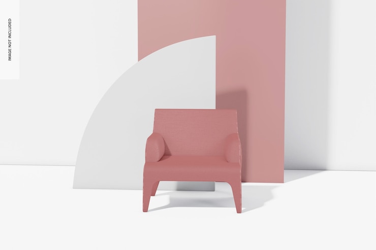 PSD maqueta de silla de tela, vista frontal