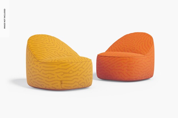 PSD maqueta de sillas lounge bean bag