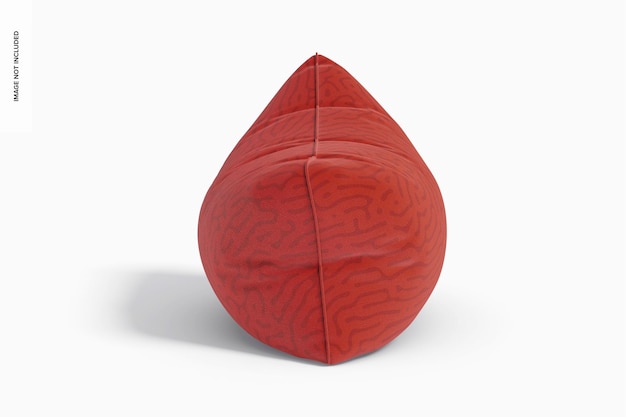 Maqueta de Sillón Bean Bag Ovalado, Vista Frontal