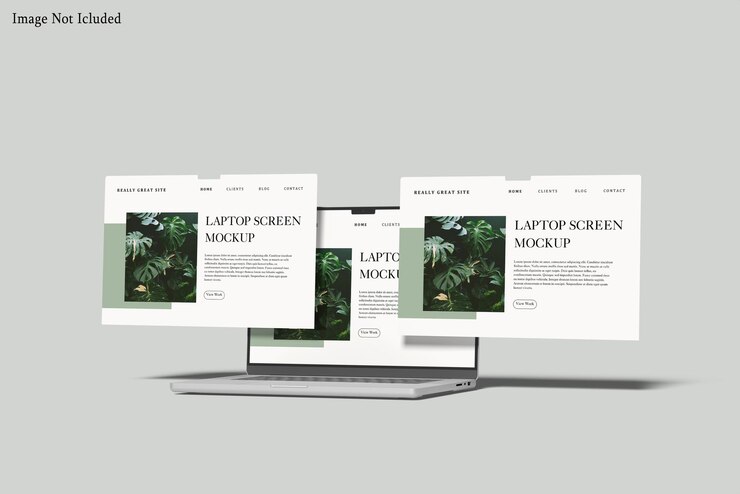 Maqueta del sitio web de la pantalla del portátil