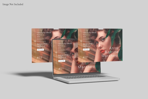Maqueta del sitio web de la pantalla del portátil