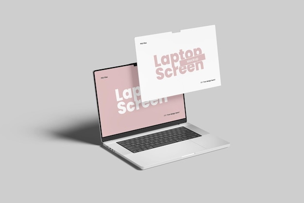 Maqueta del sitio web de la pantalla del portátil
