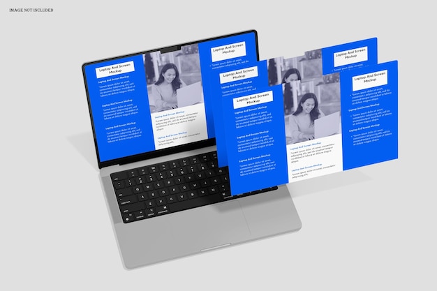 Maqueta del sitio web de la pantalla del portátil