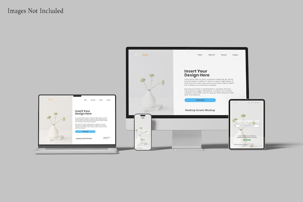 Maqueta de sitio web sensible para dispositivos múltiples
