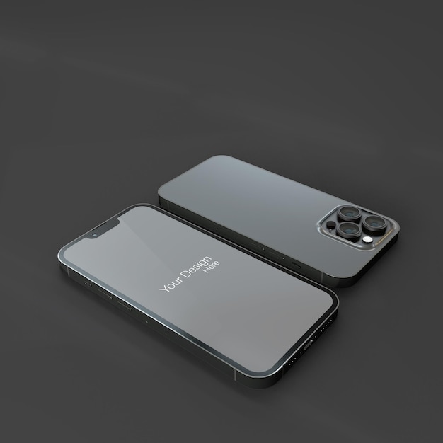 Maqueta de smartphone realista plateada render 3d diseño