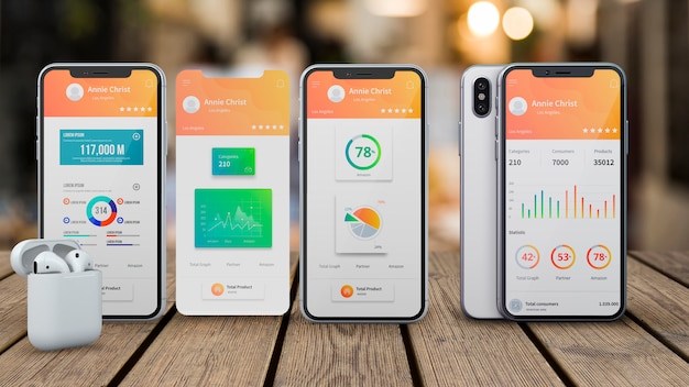 Maqueta de smartphones para apps