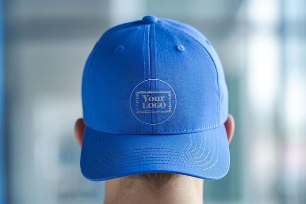 PSD maqueta de sombrero azul