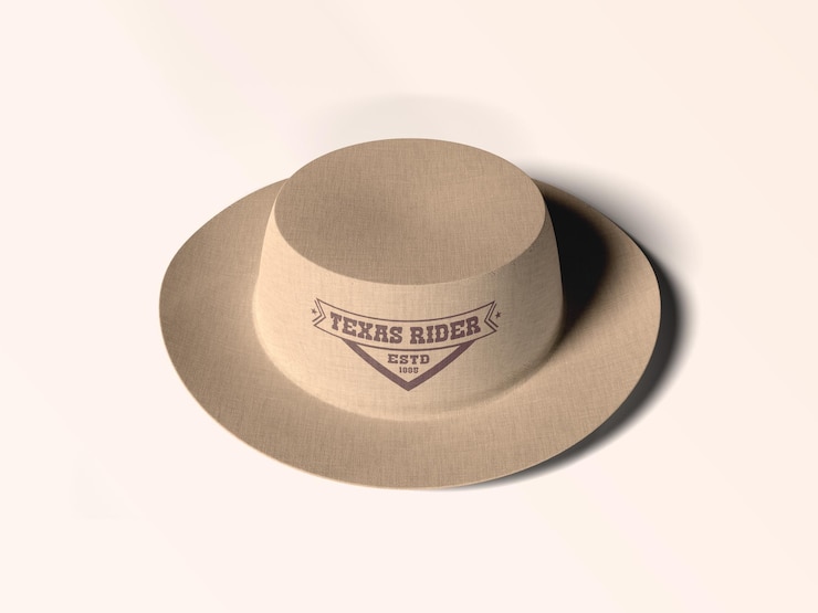 PSD maqueta de sombrero fedora marrón de lujo