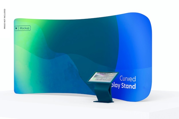 Maqueta de Soporte de Exhibición Curvo de Tela, Vista Derecha