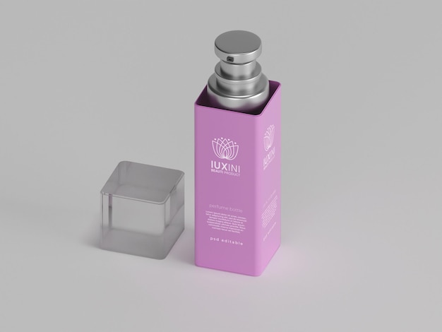 Maqueta de spray de perfume cosmético