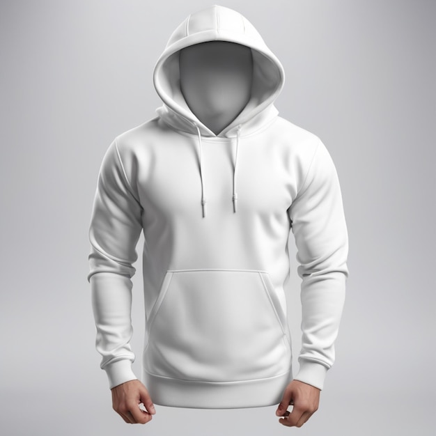 Maqueta de sudadera blanca con capucha