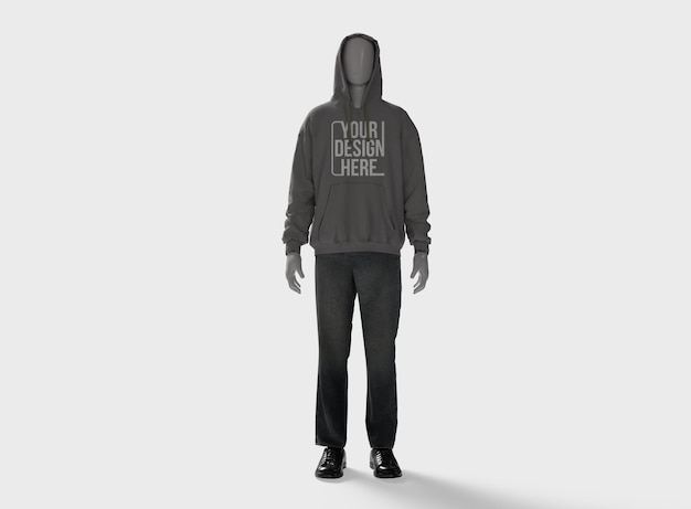 Maqueta de sudadera con capucha aislada