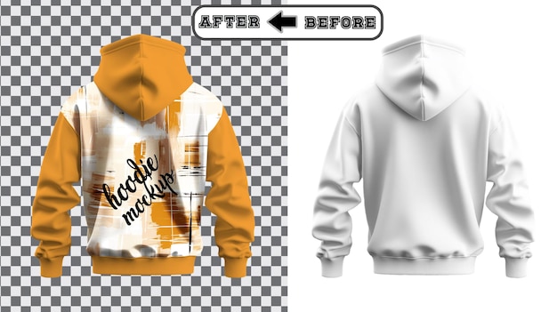 Maqueta de sudadera con capucha en formato PSD