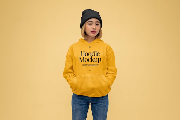 Maqueta de sudadera con capucha de niña