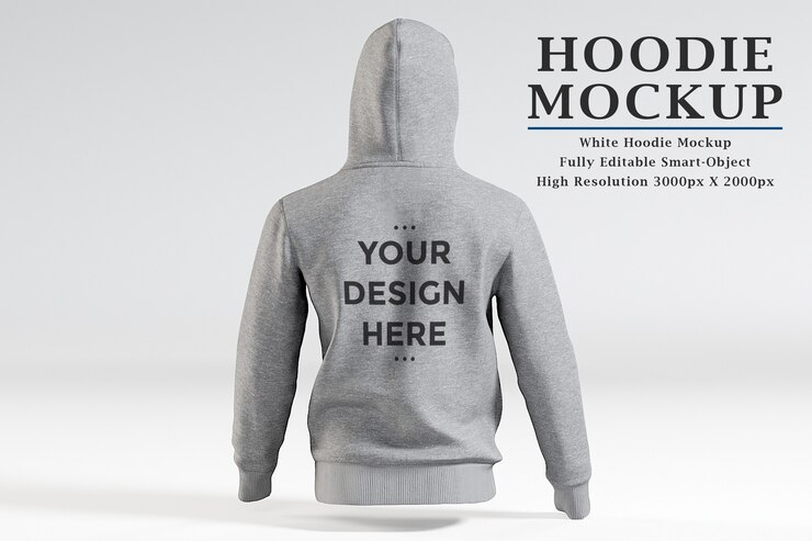 PSD maqueta de sudadera con capucha vista trasera aislada