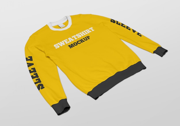 Maqueta de sudadera con cuello redondo