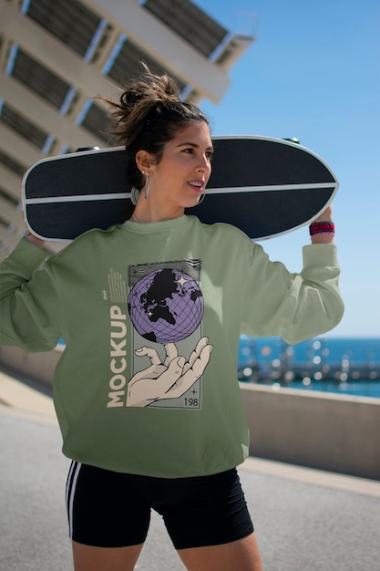 Maqueta de sudadera urbana
