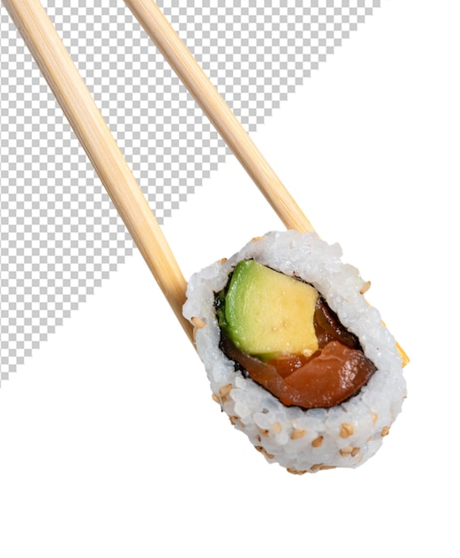 PSD maqueta de sushi maki volador